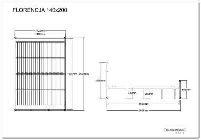 Кровать SIGNAL FLORENCJA 140/200 (белый)