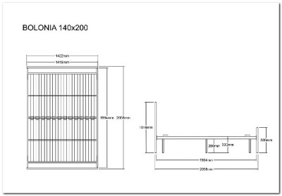 Кровать SIGNAL BOLONIA 140/200 (черный)