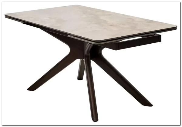 Стол ЭДЕР (EDER) 160 цвет АМБЕР ЖАДЕ (GLOSS AMBER JADE SOLID CERAMIC) / ОРЕХ, ®DISAUR заказать в интернет магазине по цене 105 300 руб. в Самаре