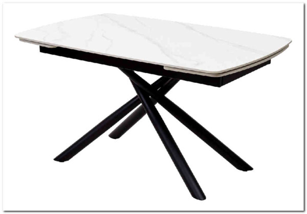 Стол RIVOLI 140 MATT WHITE MARBLE SOLID CERAMIC / BLACK заказать в интернет магазине по цене 74 900 руб. в Самаре