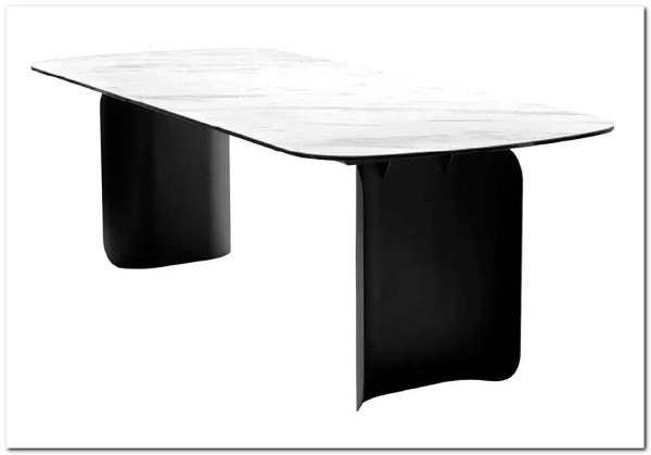 Стол NORD 240 MARBLES KL-99 Белый мрамор, итальянская керамика / черный каркас, DISAUR заказать в интернет магазине по цене 99 000 руб. в Самаре