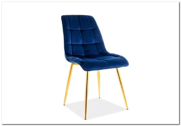 Стул кухонный Signal CHIC Velvet Bluvel 86 (темно-синий/золотой) заказать в интернет магазине по цене 10 726 руб. в Самаре