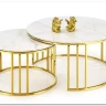 Комплект Halmar MERCURY 3, 2 стола журнальных (белый мрамор/золотой) заказать в интернет магазине по цене 57 327 руб. в Самаре