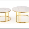 Комплект Halmar MERCURY 3, 2 стола журнальных (белый мрамор/золотой) заказать в интернет магазине по цене 57 327 руб. в Самаре