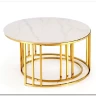 Комплект Halmar MERCURY 3, 2 стола журнальных (белый мрамор/золотой) заказать в интернет магазине по цене 57 327 руб. в Самаре