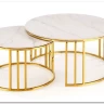 Комплект Halmar MERCURY 3, 2 стола журнальных (белый мрамор/золотой) заказать в интернет магазине по цене 57 327 руб. в Самаре