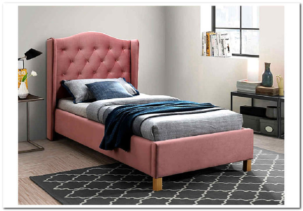 Кровать Signal ASPEN VELVET BLUVEL 52 (античный розовый/дуб) 90/200 заказать в интернет магазине по цене 52 214 руб. в Самаре