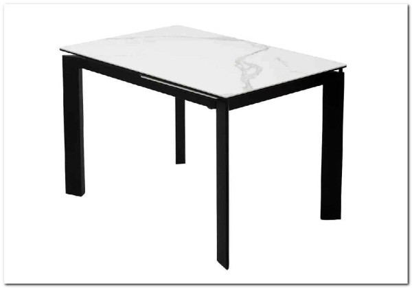 Стол CORNER 120 MATTE STATUARIO Белый мрамор матовый керамика, стекло/ черный каркас, DISAUR заказать в интернет магазине по цене 59 400 руб. в Самаре
