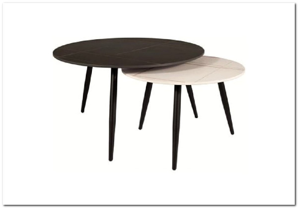 Комплект Signal KORA A, 2 стола журнальных (черный мат/белый мат/черный) заказать в интернет магазине по цене 23 424 руб. в Самаре