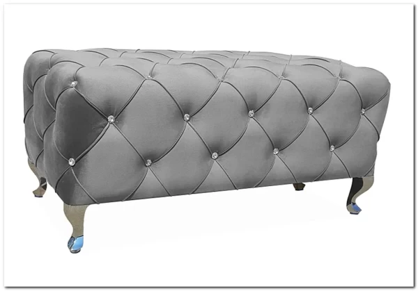 Пуф Signal HESTIA Velvet Bluvel 14 серый/серебряный 100/46/50 заказать в интернет магазине по цене 38 606 руб. в Самаре