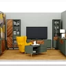 Витрина Siena REG1W1D/140 дымчатый зеленый/дуб вотан BRW заказать в интернет магазине по цене 33 980 руб. в Самаре