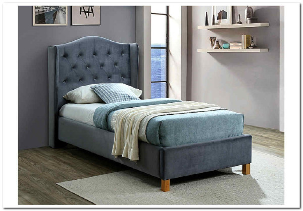 Кровать Signal ASPEN VELVET BLUVEL 14 (серый/дуб) 90/200 заказать в интернет магазине по цене 52 214 руб. в Самаре