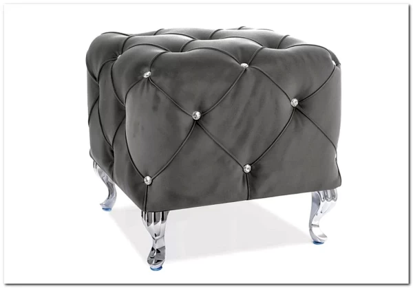 Пуф Signal HESTIA K Velvet Bluvel 14 серый/серебряный заказать в интернет магазине по цене 33 792 руб. в Самаре