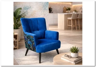 Кресло Halmar PAGONI (темно-синий/черный)