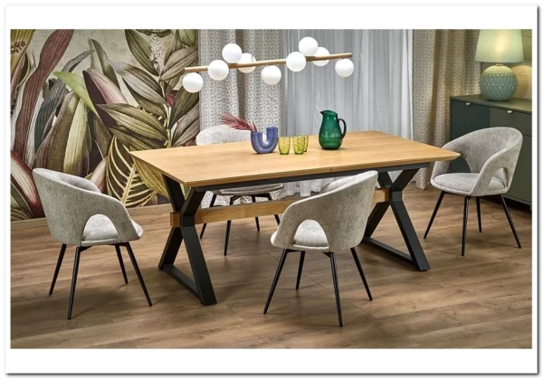 Стол обеденный Halmar HENRY 180 раскладной (натуральный/черный) заказать в интернет магазине по цене 85 660 руб. в Самаре