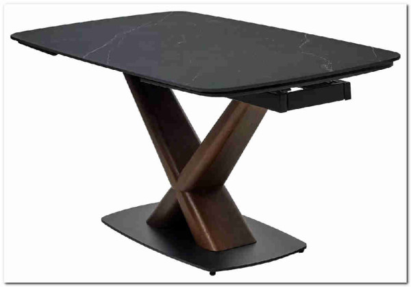 Стол BLANCO 160 MATT BLACK MARBLE SOLID CERAMIC / Орех, DISAUR заказать в интернет магазине по цене 102 000 руб. в Самаре