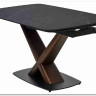 Стол BLANCO 160 MATT BLACK MARBLE SOLID CERAMIC / Орех, DISAUR заказать в интернет магазине по цене 102 000 руб. в Самаре