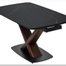 Стол BLANCO 160 MATT BLACK MARBLE SOLID CERAMIC / Орех, DISAUR заказать в интернет магазине по цене 106 800 руб. в Самаре