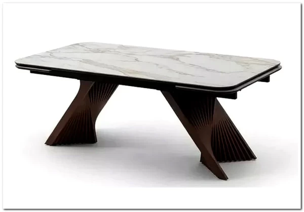 Стол МАНХЭТТЕН 200 цвет СВЕТЛЫЙ БЕЖ ( DRAC COLD XLIM), керамика / Орех Карни натуральный заказать в интернет магазине по цене 111 300 руб. в Самаре