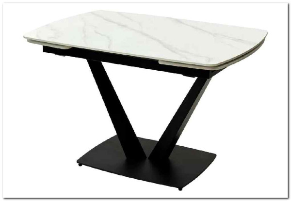 Стол ALATRI 120 MATT WHITE MARBLE SINTERED STONE / BLACK заказать в интернет магазине по цене 75 200 руб. в Самаре