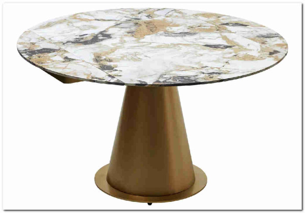 Стол TERAMO 135 GLOSS GRAND JADE SOLID CERAMIC, керамика, поворотн.механизм / Бронзовый, DISAUR заказать в интернет магазине по цене 63 810 руб. в Самаре