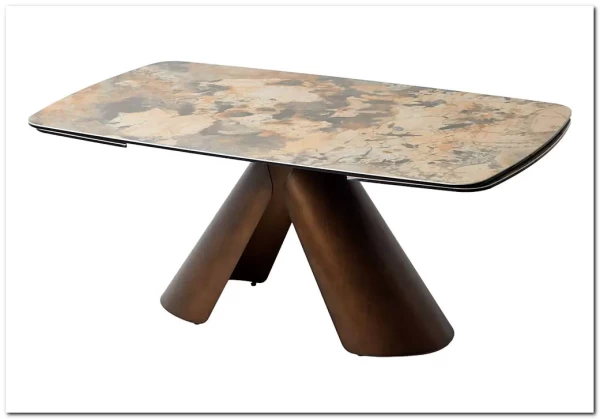 Стол КАЛЬДЕРОН (CALDERON) 180 цвет TL-137 матовый, исп керамика / МЕДНЫЙ БРАШИРОВАННЫЙ, ®DISAUR заказать в интернет магазине по цене 140 850 руб. в Самаре