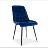 Стул кухонный Signal CHIC Velvet Bluvel 86 (темно-синий/черный) заказать в интернет магазине по цене 9 962 руб. в Самаре