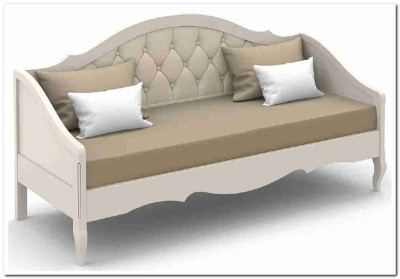 Кровать-диван Анджелика с каретной стяжкой из массива бука