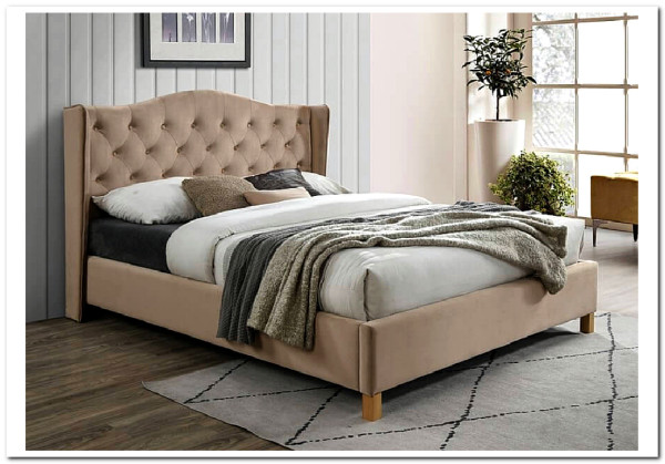 Кровать Signal ASPEN VELVET BLUVEL 28 (бежевый/дуб) 160/200 заказать в интернет магазине по цене 62 781 руб. в Самаре
