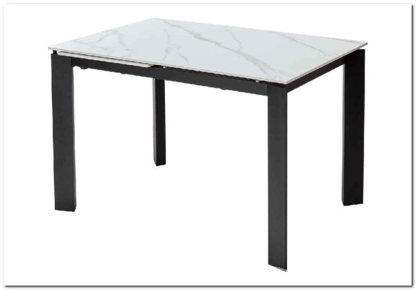 Стол CORNER 120 MATT WHITE MARBLE SOLID CERAMIC / BLACK заказать в интернет магазине по цене 53 750 руб. в Самаре