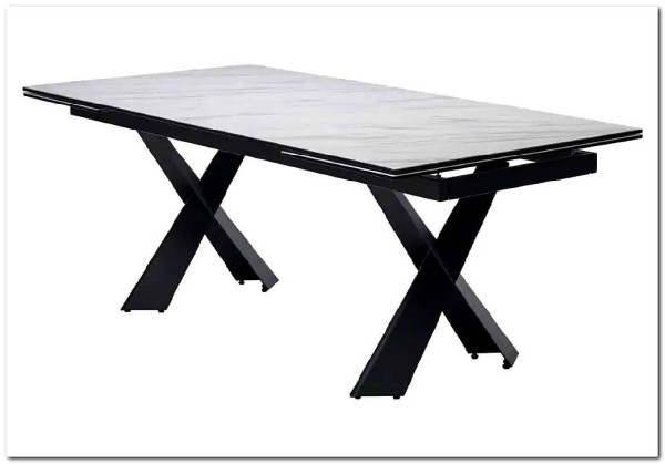 Стол ORISTANO 200 MARBLES KL-99 Белый мрамор матовый, итальянская керамика/ черный каркас, DISAUR заказать в интернет магазине по цене 99 040 руб. в Самаре
