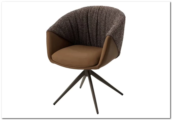 Стул ГИССЕН (GISSEN) 360 град., цвет КОФЕ HP032-08A PU / V885-1, экокожа / ткань / ЛАТТЕ, ®DISAUR заказать в интернет магазине по цене 18 550 руб. в Самаре