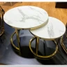 Комплект Signal MUSE II, 2 стола журнальных (эффект белого мрамора/золотой) заказать в интернет магазине по цене 43 584 руб. в Самаре