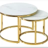 Комплект Signal MUSE II, 2 стола журнальных (эффект белого мрамора/золотой) заказать в интернет магазине по цене 43 584 руб. в Самаре