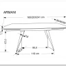 Стол обеденный Halmar ARMANI 165 (черный мрамор/черный) заказать в интернет магазине по цене 93 836 руб. в Самаре