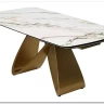 Стол ПАЛАСИО (PALACIO) 180 цвет KL-188 Контрастный мрамор матовый, итал керамика/ ШАМПАНЬ, ®DISAUR заказать в интернет магазине по цене 149 150 руб. в Самаре