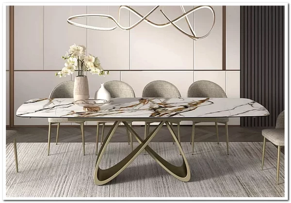 Стол ПАЛАСИО (PALACIO) 180 цвет KL-188 Контрастный мрамор матовый, итал керамика/ ШАМПАНЬ, ®DISAUR заказать в интернет магазине по цене 149 150 руб. в Самаре