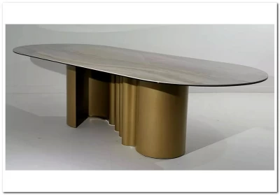 Стол ВЕНТО (VENTO) 280 ТОПАЗ TL-617, испанская керамика / Шампань каркас, ®DISAUR