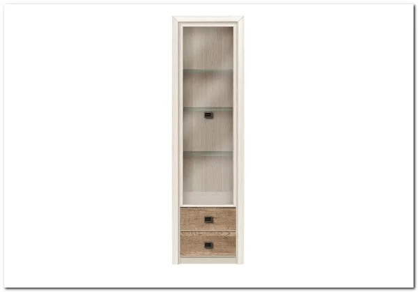 Витрина Koen REG1W2S ясень снежный BRW заказать в интернет магазине по цене 15 930 руб. в Самаре