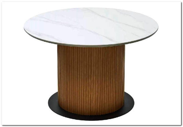 Стол MESA D120 цвет БЕЛЫЙ МРАМОР M326 / Каркас OAK, DISAUR заказать в интернет магазине по цене 68 300 руб. в Самаре