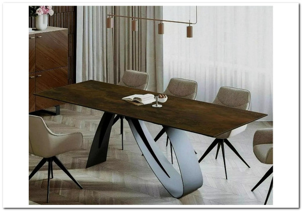 Стол обеденный Signal DIUNA Ceramic 160 раскланой (Ossido Bruno коричневый/черный мат) заказать в интернет магазине по цене 156 634 руб. в Самаре