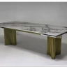 Стол АДАЖИО-2 240 (320) см ARCTIC OCEAN, керамика / Золотой каркас заказать в интернет магазине по цене 123 150 руб. в Самаре