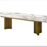 Стол АДАЖИО-2 240 (320) см ARCTIC OCEAN, керамика / Золотой каркас заказать в интернет магазине по цене 123 150 руб. в Самаре