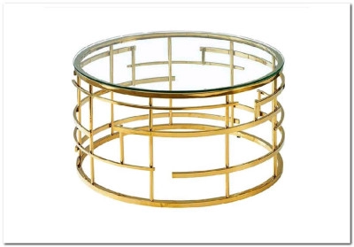 Стол журнальный Signal LIVIA прозрачный/золотой